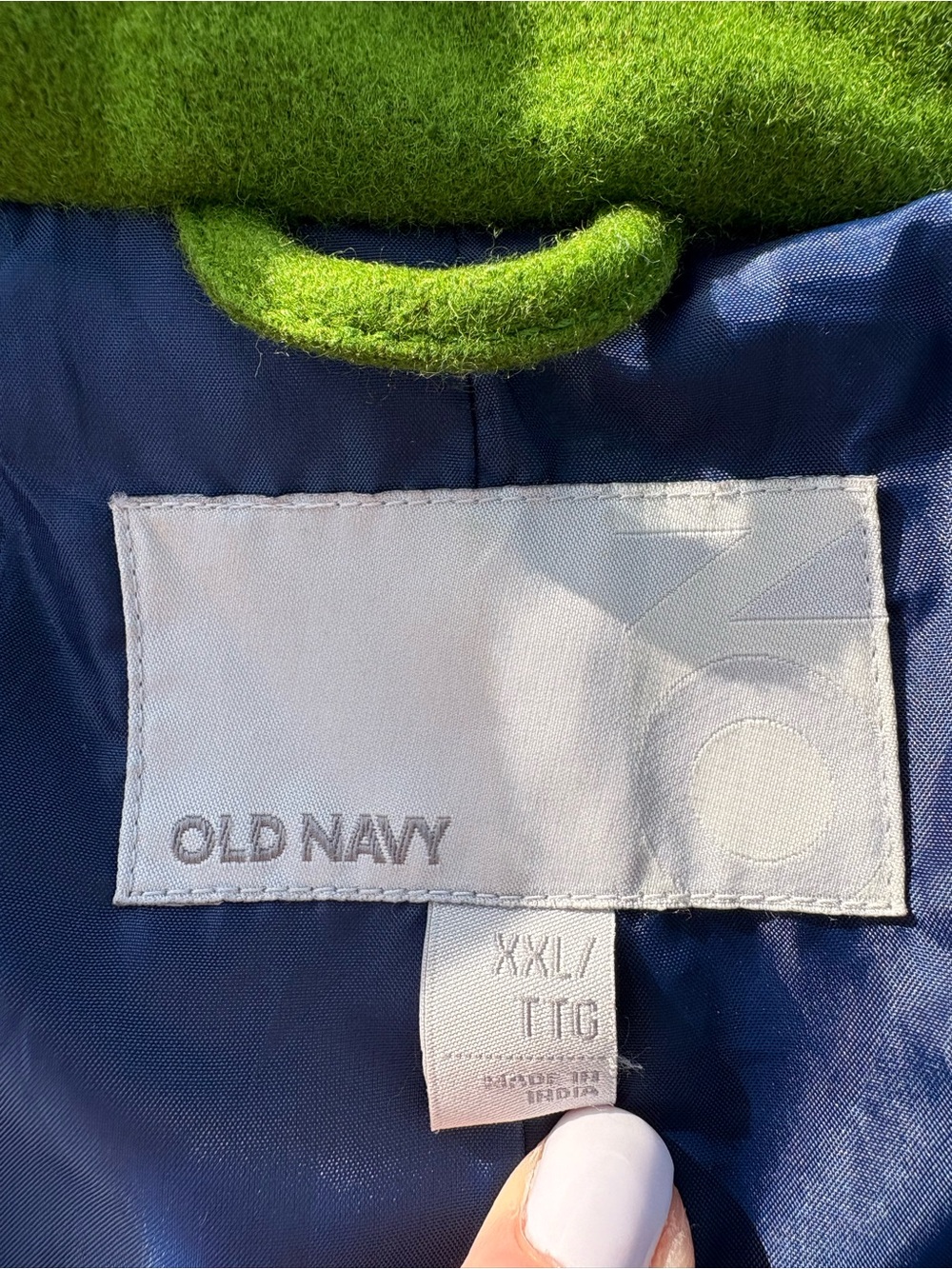 XXL Old Navy Lime Green Double-Breasted Peacoat - Picture 10 of 11